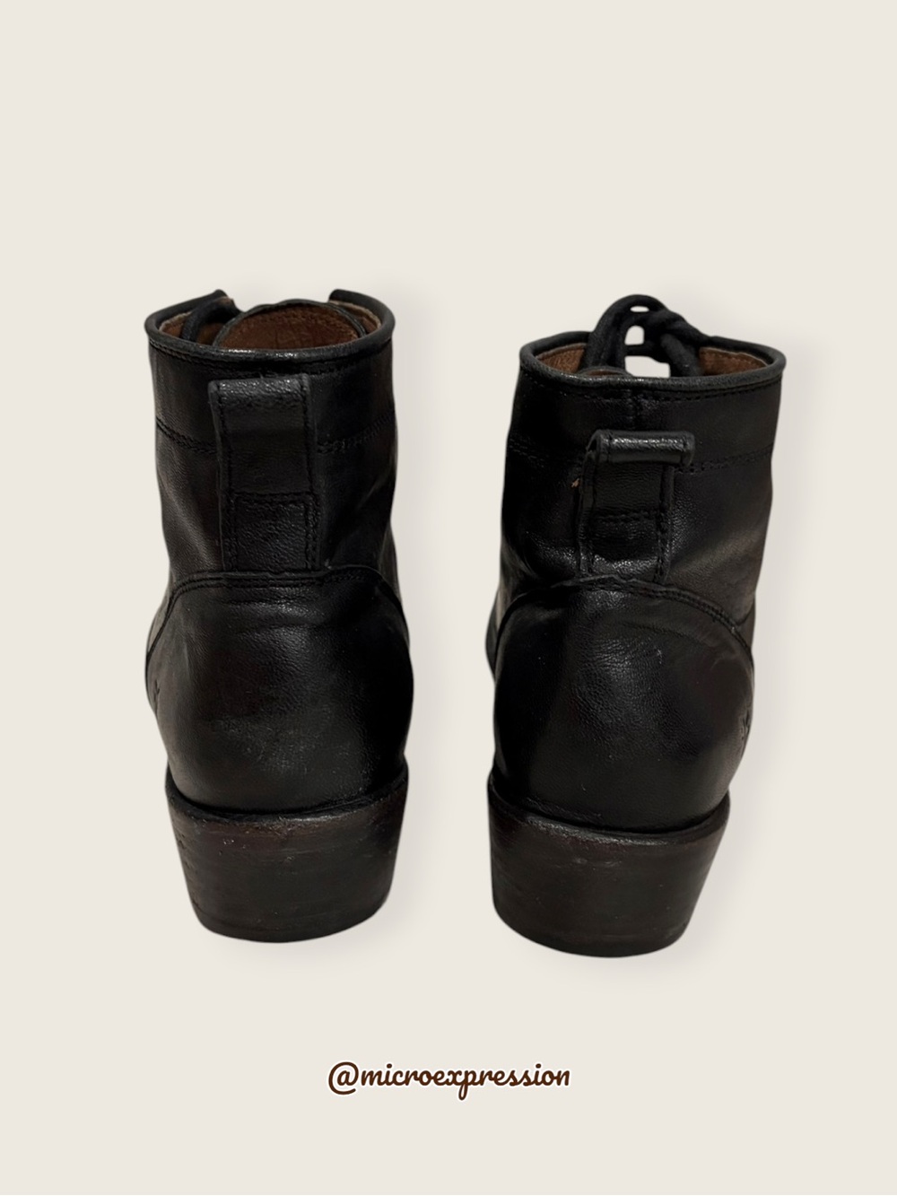 $349 Frye Carson Classic Oxford Academia Black Leather Lace Up Heeled Ankle Boot - Picture 11 of 16